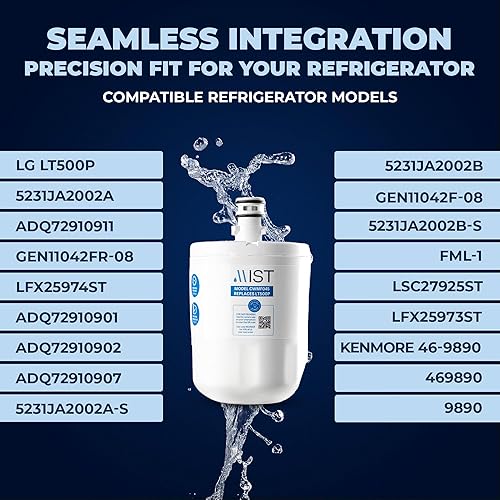 Miniatura 3 de Mist 5231JA2002A Filtro de agua de repuesto para LG LT500P, filtro de agua para refrigerador compatible con GEN11042FR-08, ADQ72910911,