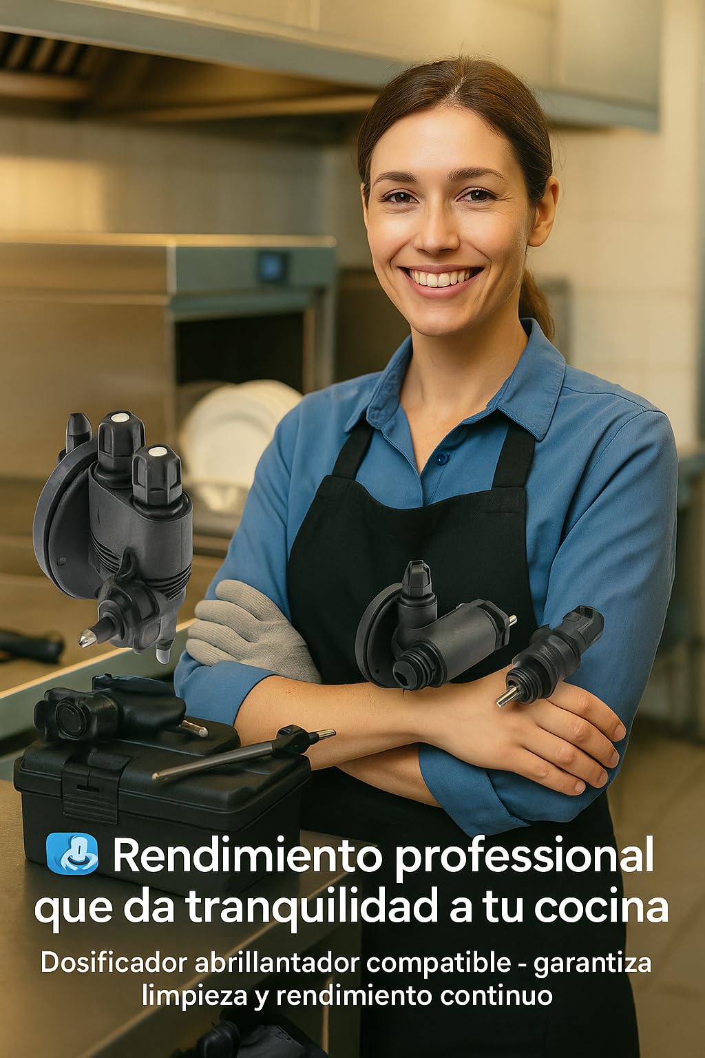 Dosificador Abrillantador Modelo 2 Conexiones 4x6 mm Entrada y Salida 4x6 mm Cuerpo Resistente para Lavavajillas Industriales Sistema de Succión 4x6 mm PP JEMI Aristarco