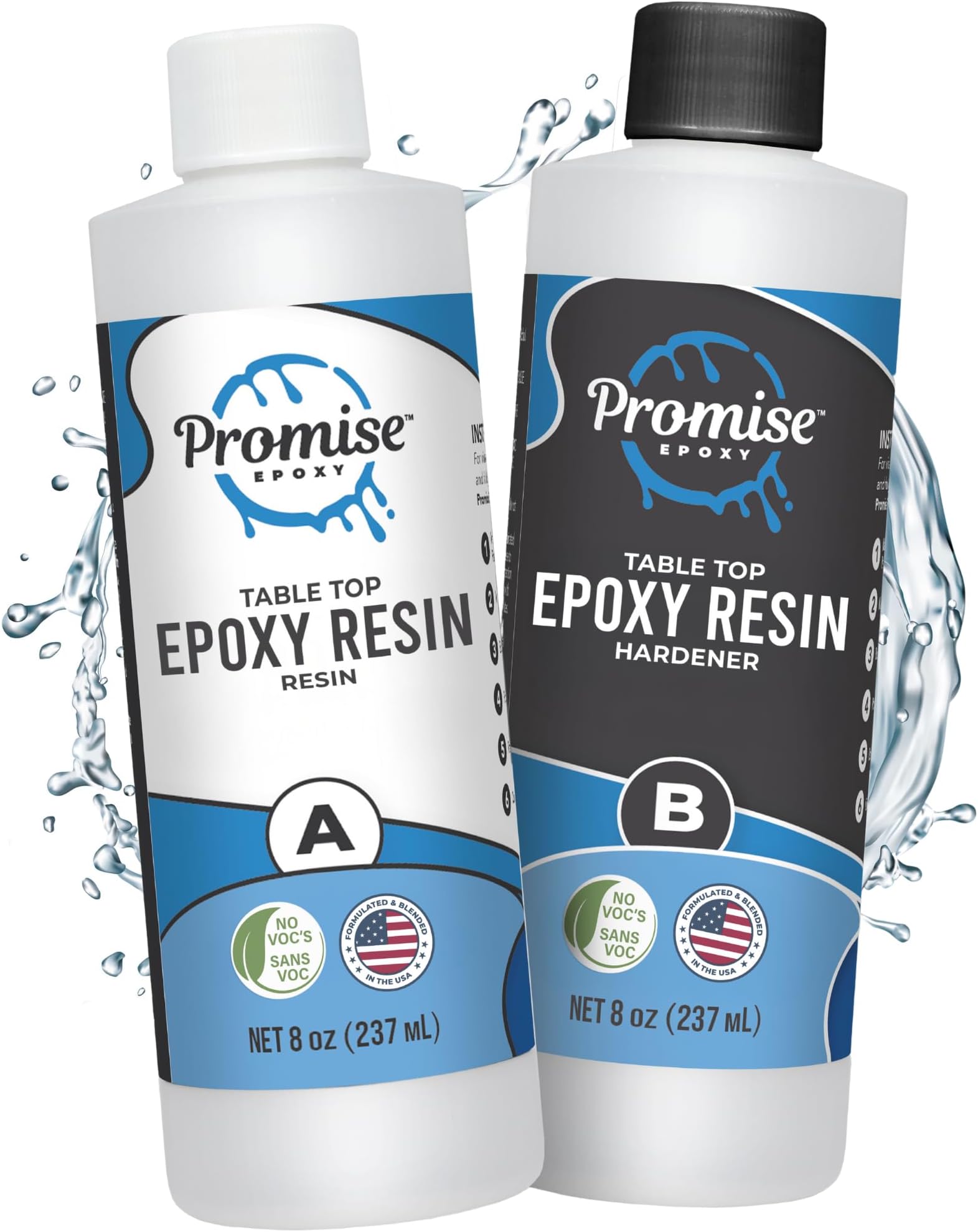 Pro Marine Clear Table Top Epoxy Resin (16-Ounce Kit) | UV Resistant, Self-Leveling | High Gloss Shine for Wood Table Top, Bar Top, Counter Top, River Table, and Other DIY Resin Art Projects