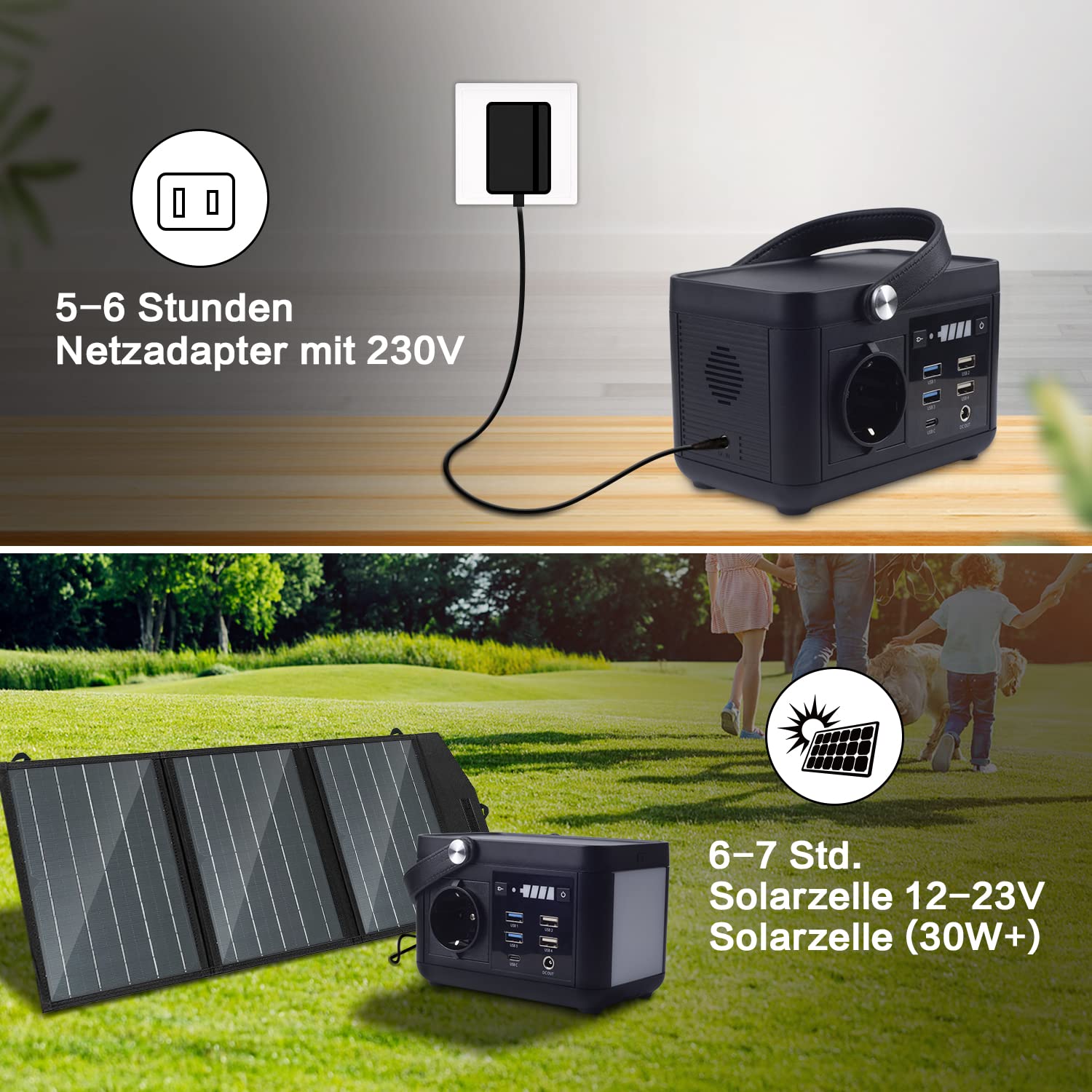 SBAOH Tragbare Powerstation 88.8Wh Tragbares Netzteil 24000 mAh / 3.7 V Lithiumbatterie,Stromversorgung, Solargeneratoren für Camping, Autofahrten, Notstrom