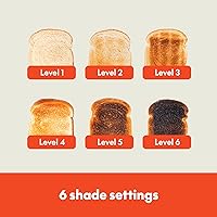 Vista 7 de bella 2 Slice Slim Toaster, Fits-anywhere™ Kitchenware, 6 Setting Shade Control with Reheat & Cancel Buttons, Fits sourdough, 10” Long Slot, Anti