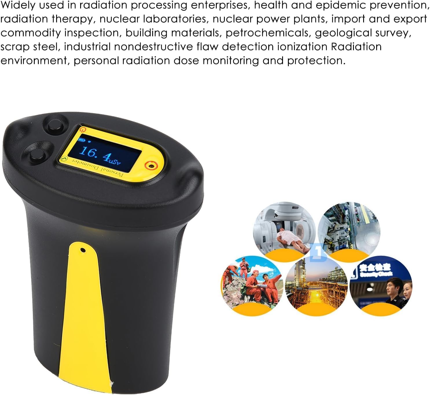 RG1100 Dosimeter Electronic X Ray High Sensitivity Nuclear Radiation Detector Nuclear Radiation Detector Portable Dose Alarm Dosimeter Device with Instruction 0.10uSv/h to 10mSv/h