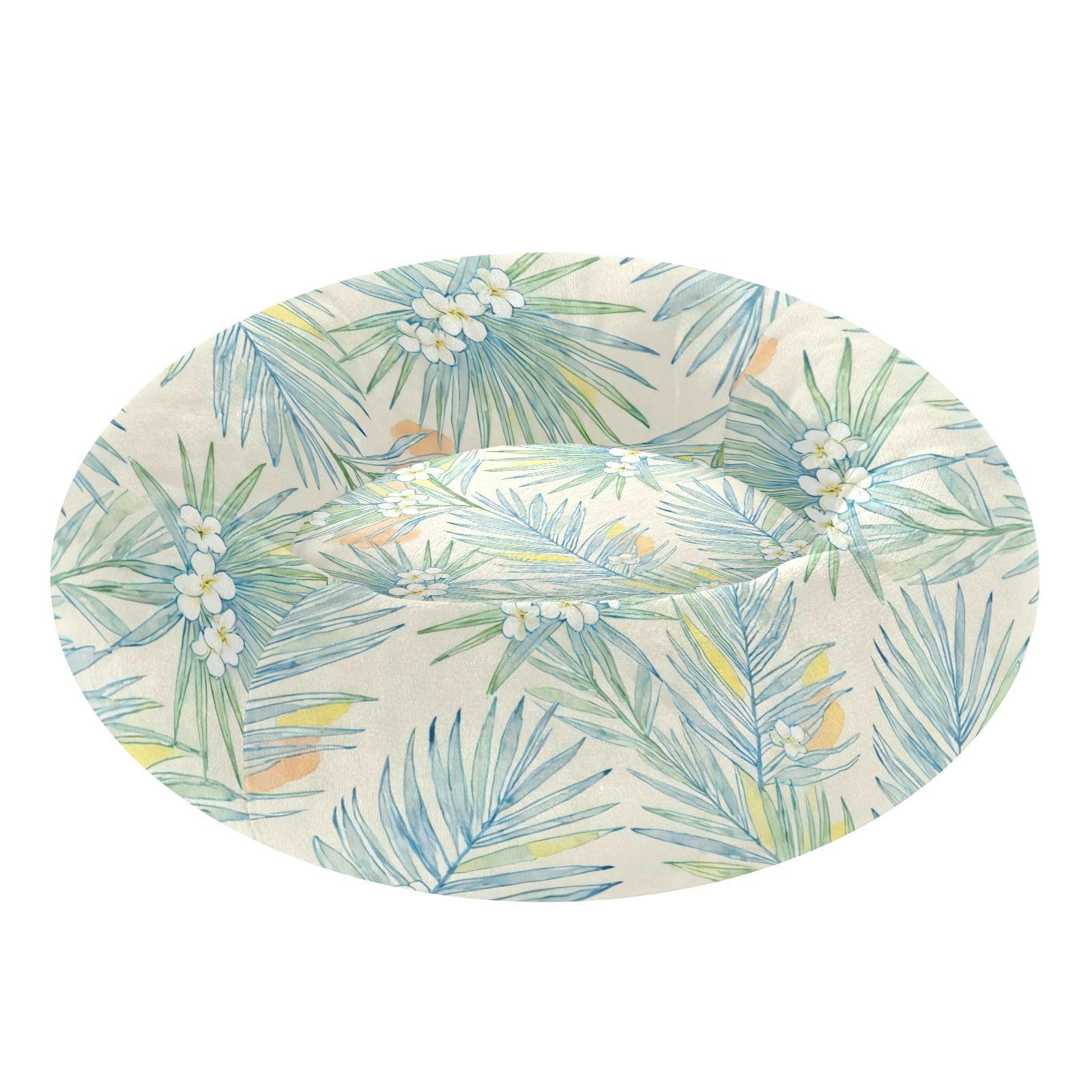 Lit orthopédique pour animaux de taille moyenne S, panier beignet bleu à motif tropical