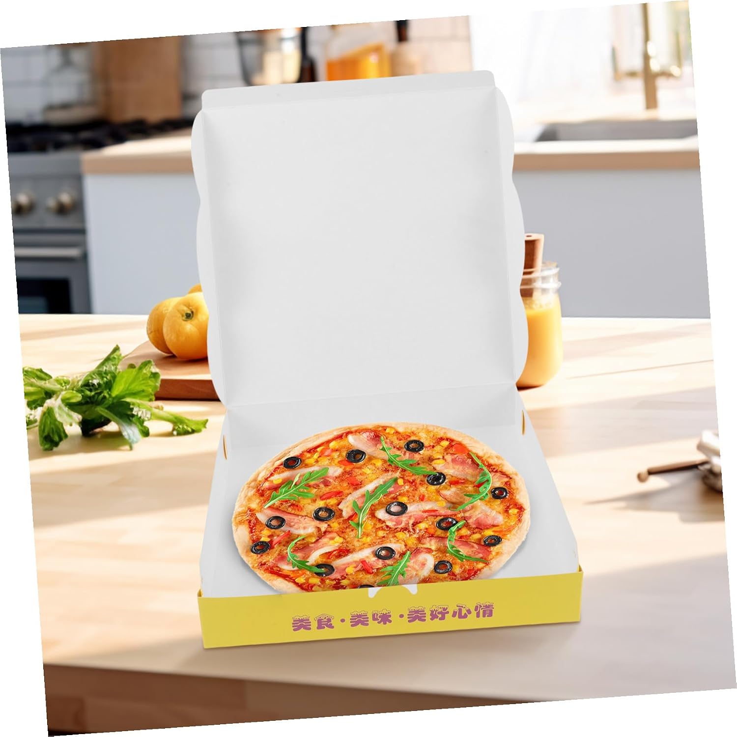 40pcs Square Corrugated Pizza Boxes 9-inch Kraft Cardboard Takeout Containers for Catering and Pizza Party Supplies