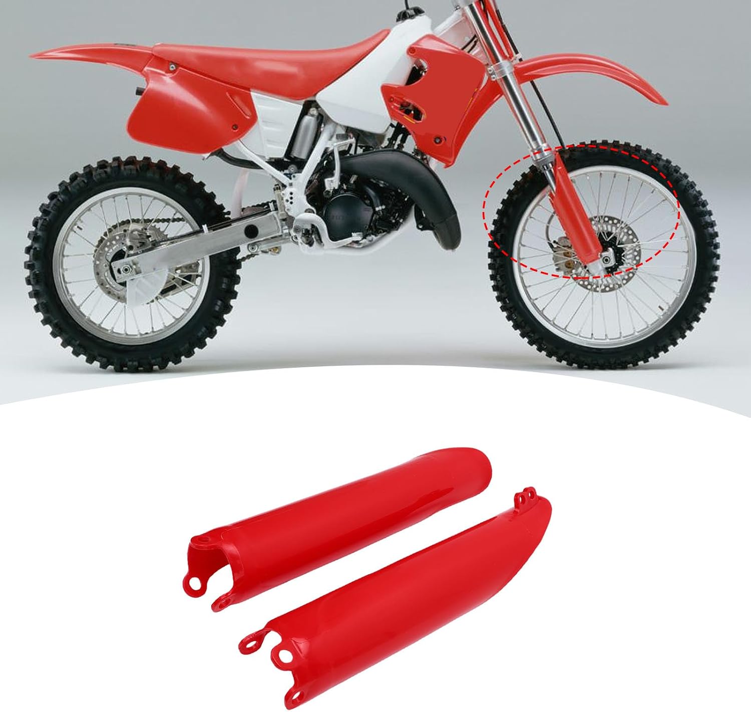2Pcs New Front Fork Guard, Long Lasting Front Fork Tube Guard Shock Absorber Protector for CR125 CR250 CR500 CRF250R CRF250X CRF450R CRF450 RX