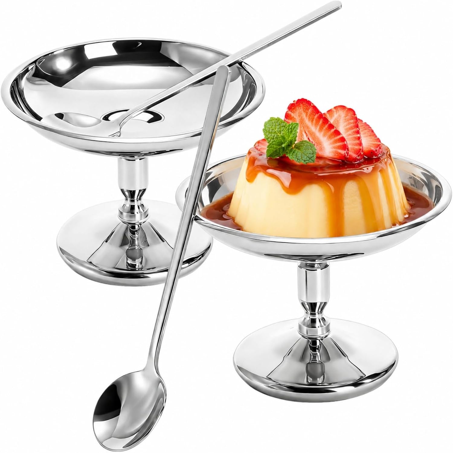 2 Pack Stainless Steel Dessert Cups, 2.5 Oz