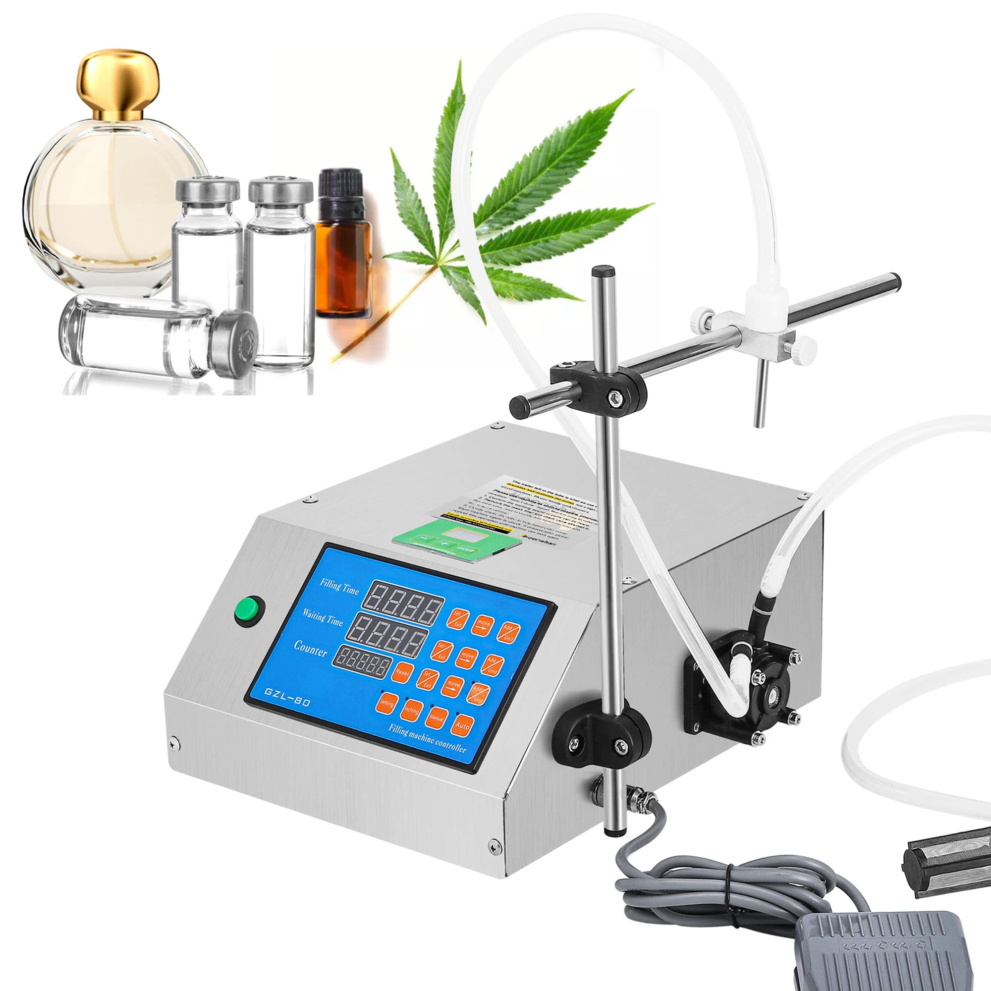 Moonshan Liquid Filling Machine 22 oz/min Peristaltic Pump Bottle Filler Machine Automatic Bottling 
