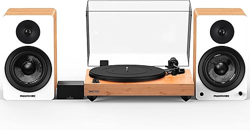 Fluance Reference RT82 Tocadiscos de vinilo de alta fidelidad con preamplificador de fono PA10 y altavoces Ai61 de 6,5 pulgadas, cartucho Ortofon