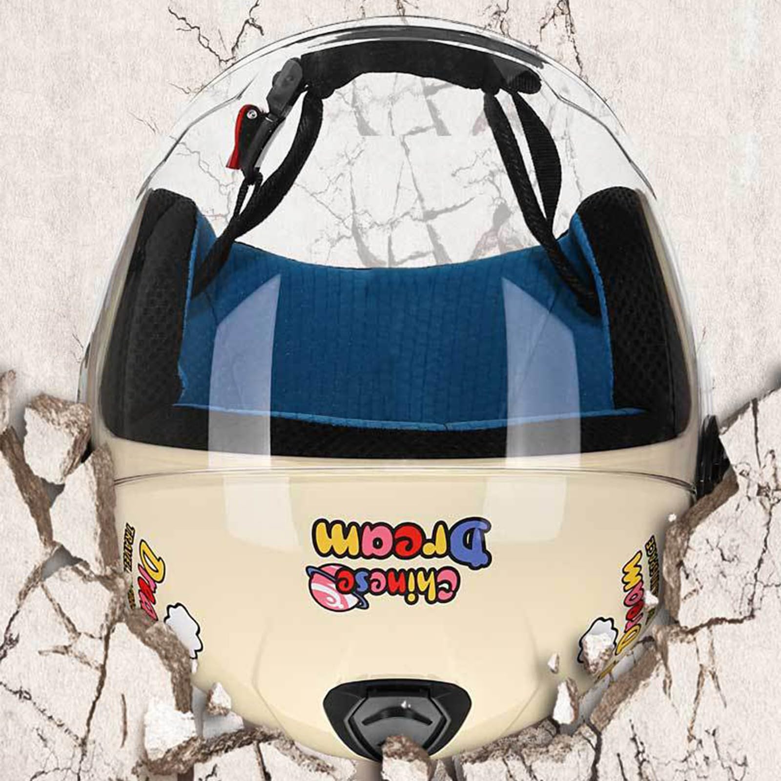 Casco de Moto Infantil 3/4, Casco Jet con Visera, Cascos de Ciclomotor para Niños Niñas, Casco de Moto Media Cara Homologado ECE M,50-56CM