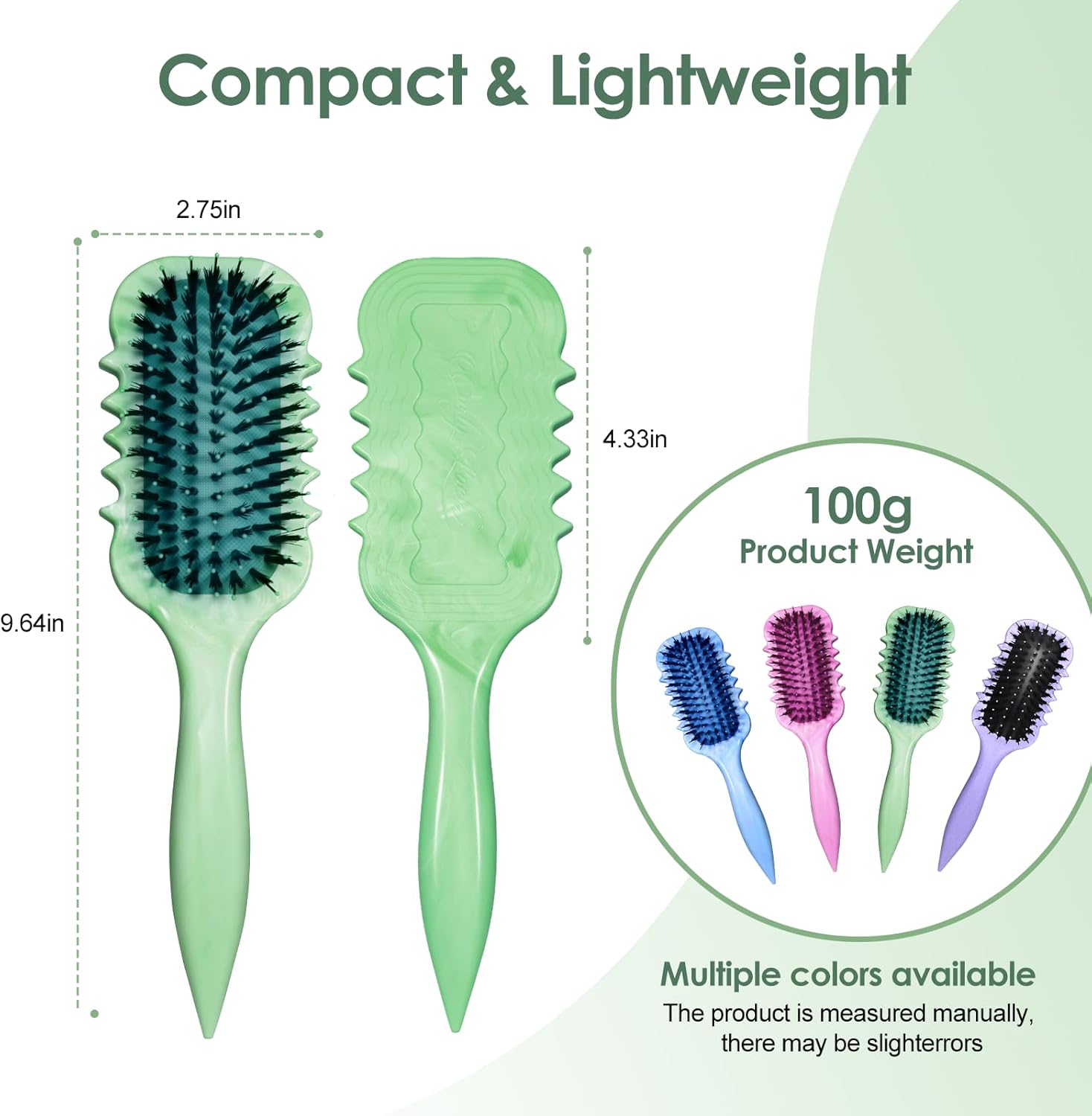 カール定義ブラシ &ndash; ウェットまたはドライ用のカーリーヘアブラシ &ndash; 結び目をほぐし、縮れを軽減 &ndash; すべてのヘアタイプに対応するス