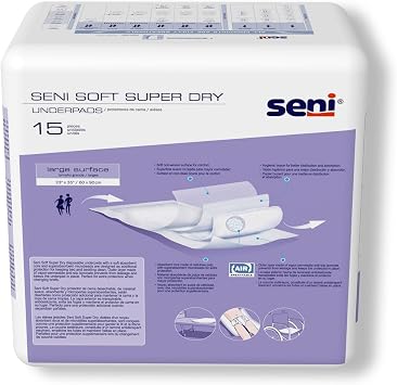 Seni Soft Super Dry Fully Breathable Underpads, 60 PCS