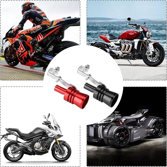 2 PCS Exhaust Whistle, Sound Booster for Cars and Motorcycles, Universal Exhaust Pipe Turbo Sound Whistle, Suitable for Automotive and Motorcycle Modifications
