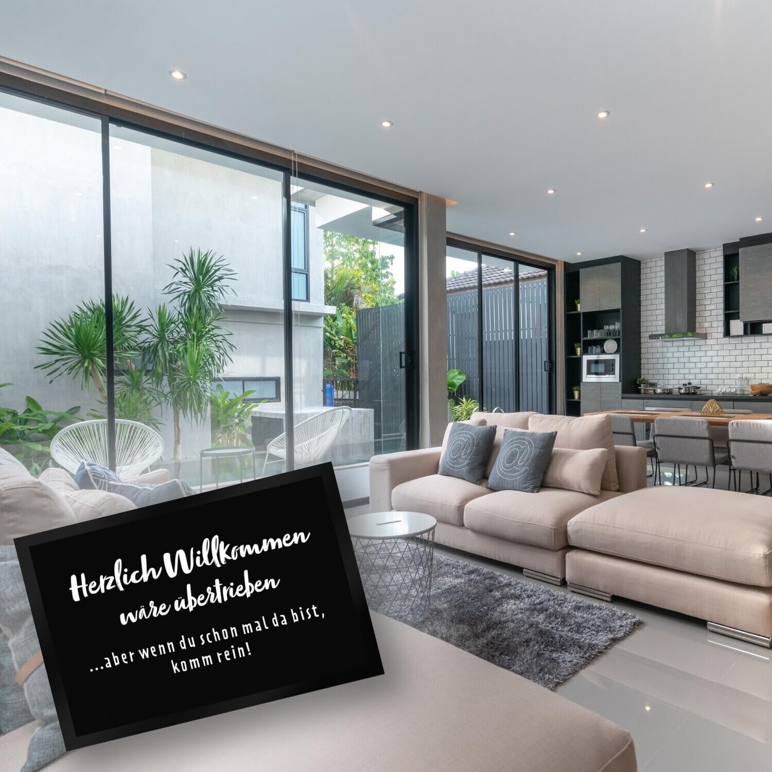 speecheese Herzlich Willkommen wäre übertrieben Fußmatte XXL in 50x75 cm Begrüßung Ironisch Unfreundliche Fußmatte XXL in 50x75 cm für Wohnung Haus Umzug Renovierung