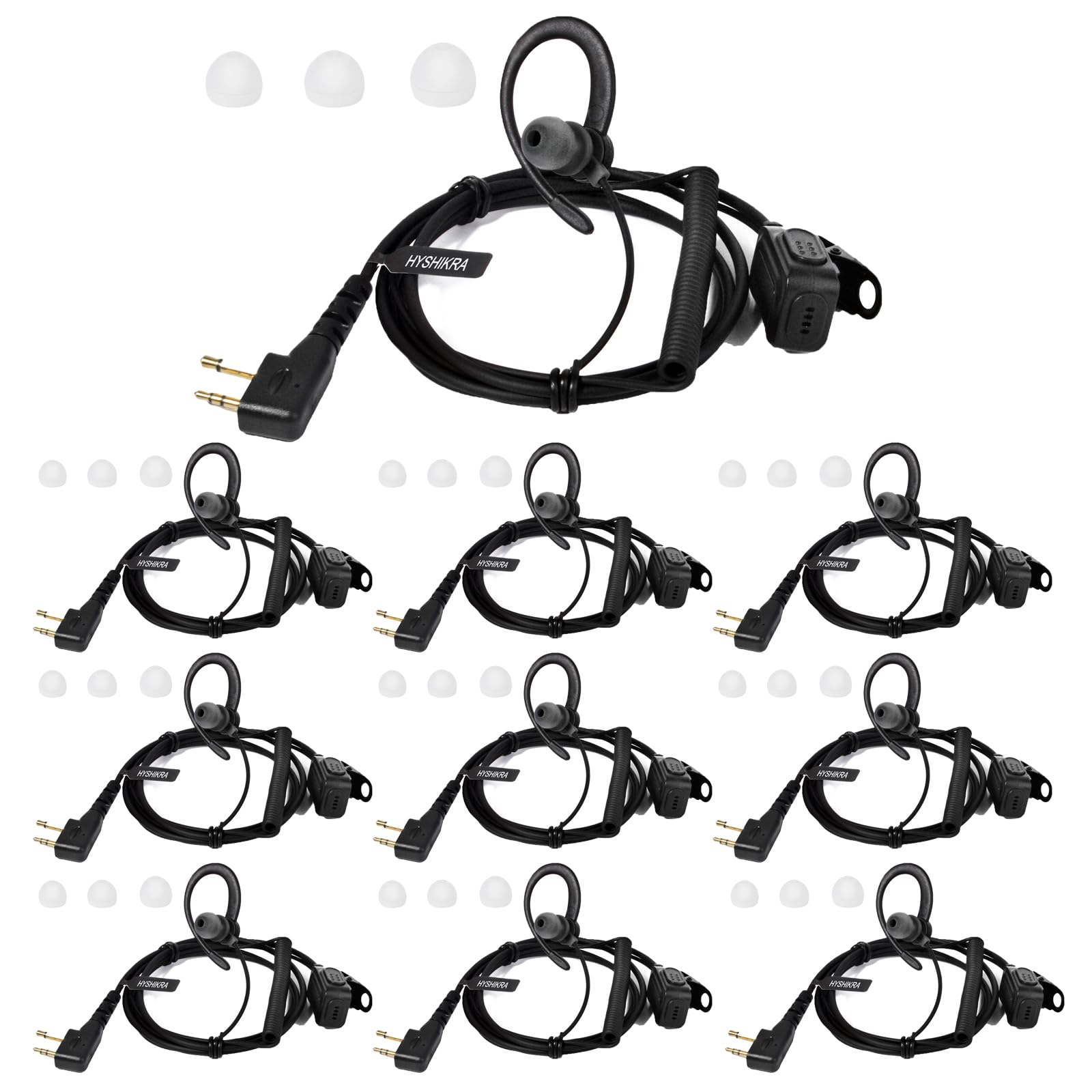 2-Pin Funkgeräte Headset mit Mikrofon PTT | Kompatibel mit Midland G7 pro G8 G9 pro M24 M24 Plus M48 M99 G6 XT G7 XTR | Security Softair