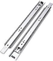 Vista 5 de 6 pares de deslizadores de cajón de 20 pulgadas de hardware de 3 secciones con rodamiento de bolas de extensión completa con montaje lateral