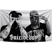 3x5 Feet Polyester Suicide Music Boys Single Sided Flag with 4 Brass Grommets - America Pop Singer Banner - Wall Tapestry Poster Signs Decor for Bedroom or College - American Music 2024 Flags