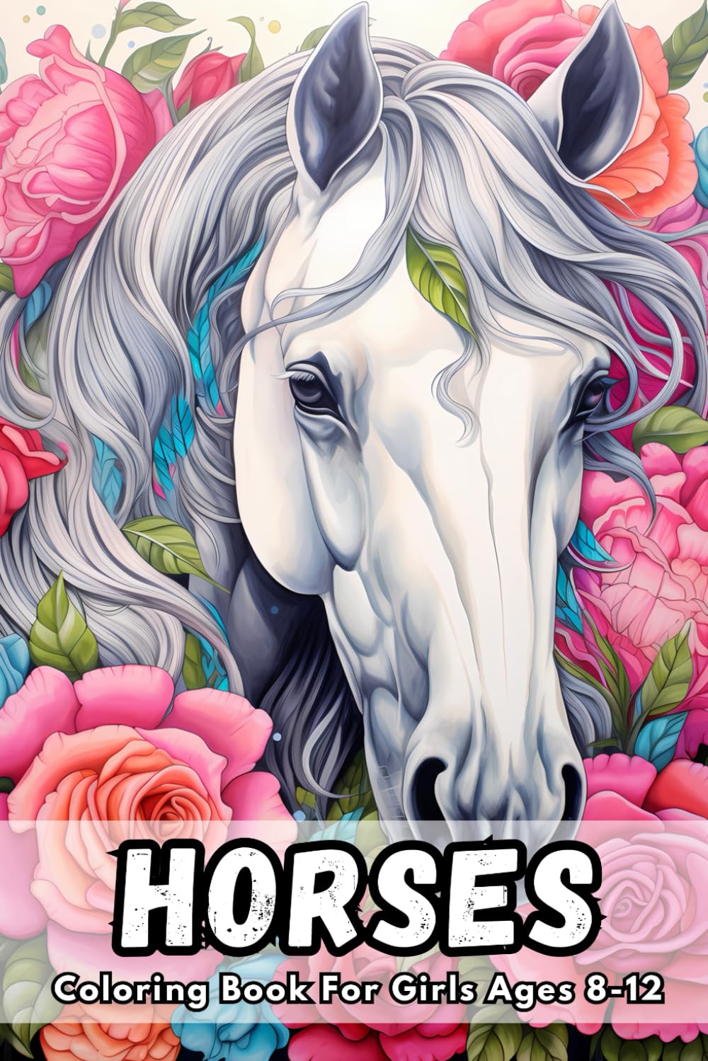 Horses Coloring Book For Girls Ages 8-12: 50 Stunning Horse Illustrations for Creative and Relaxing Coloring Fun