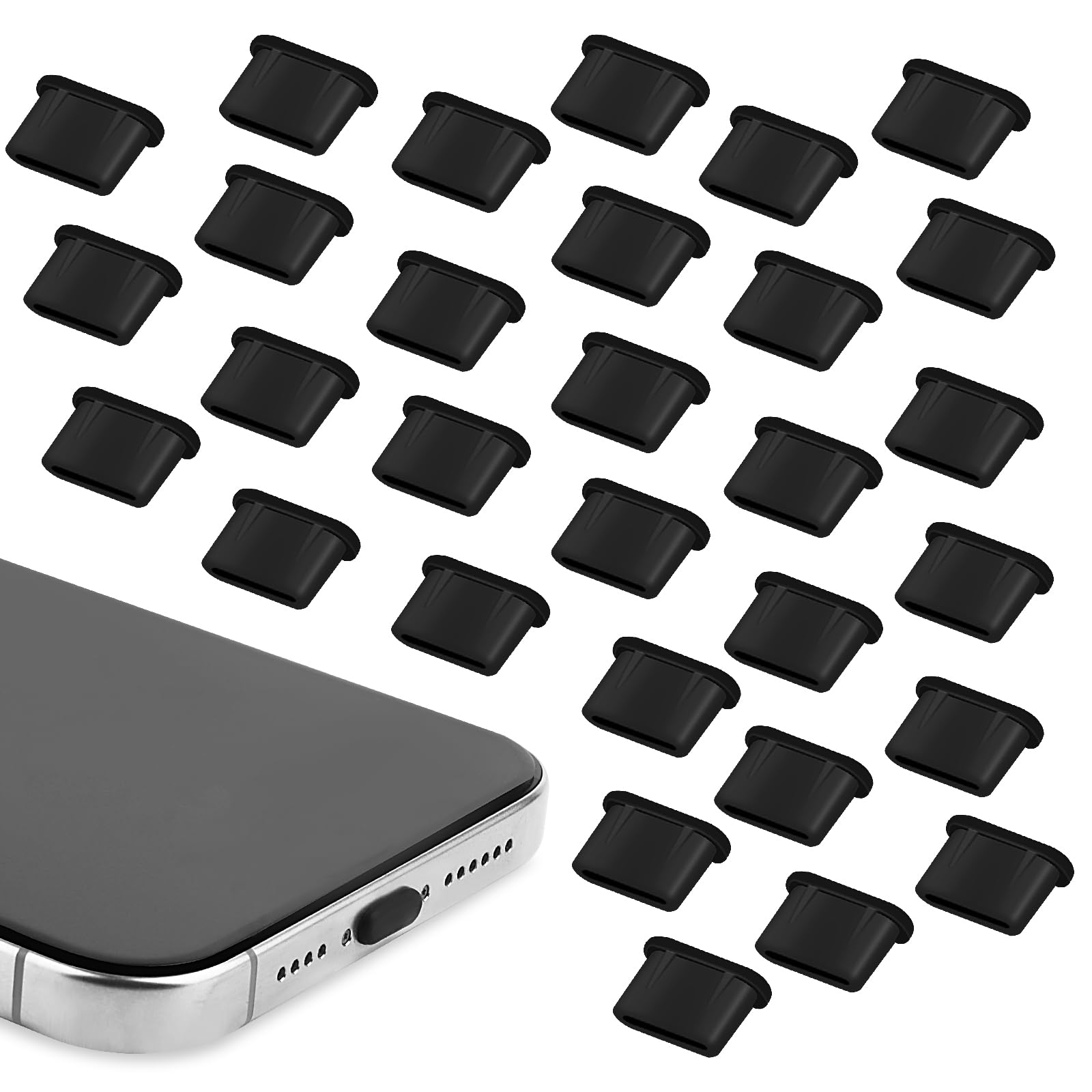 30 Pezzi Tappi Anti Polvere USB-C In Silicone - Protezione Porte Ricarica Per Smartphone - Foto 2