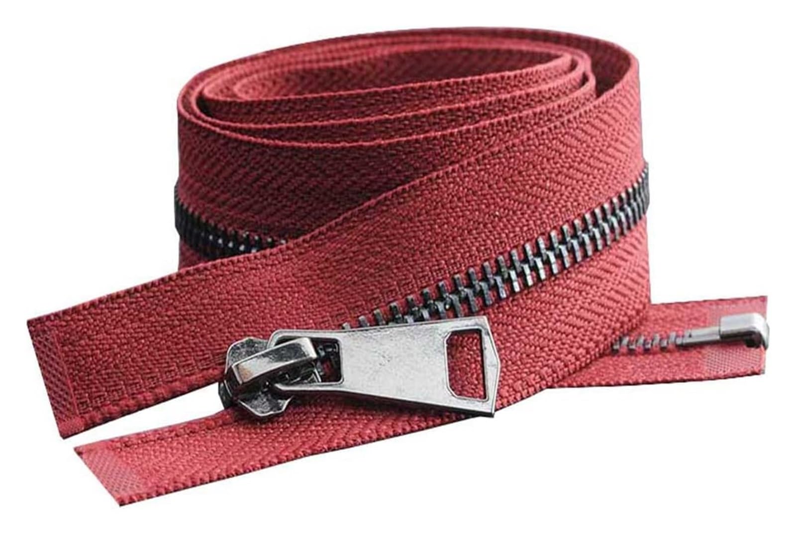 Reißverschlüsse, 2 Stück 85 cm 5# offener Metallreißverschluss for Daunenjacken, Übermäntel, Heimtextilien, Nähreparatur, Schneiderzubehör(Wine Redgunblack)