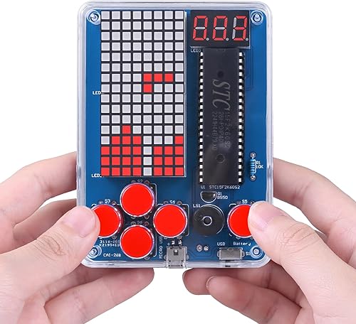 PEMENOL Kit de soldadura de juego de bricolaje para principiantes, 4 juegos retro proyecto de electrónica STEM con brillo ajustable, interruptor de