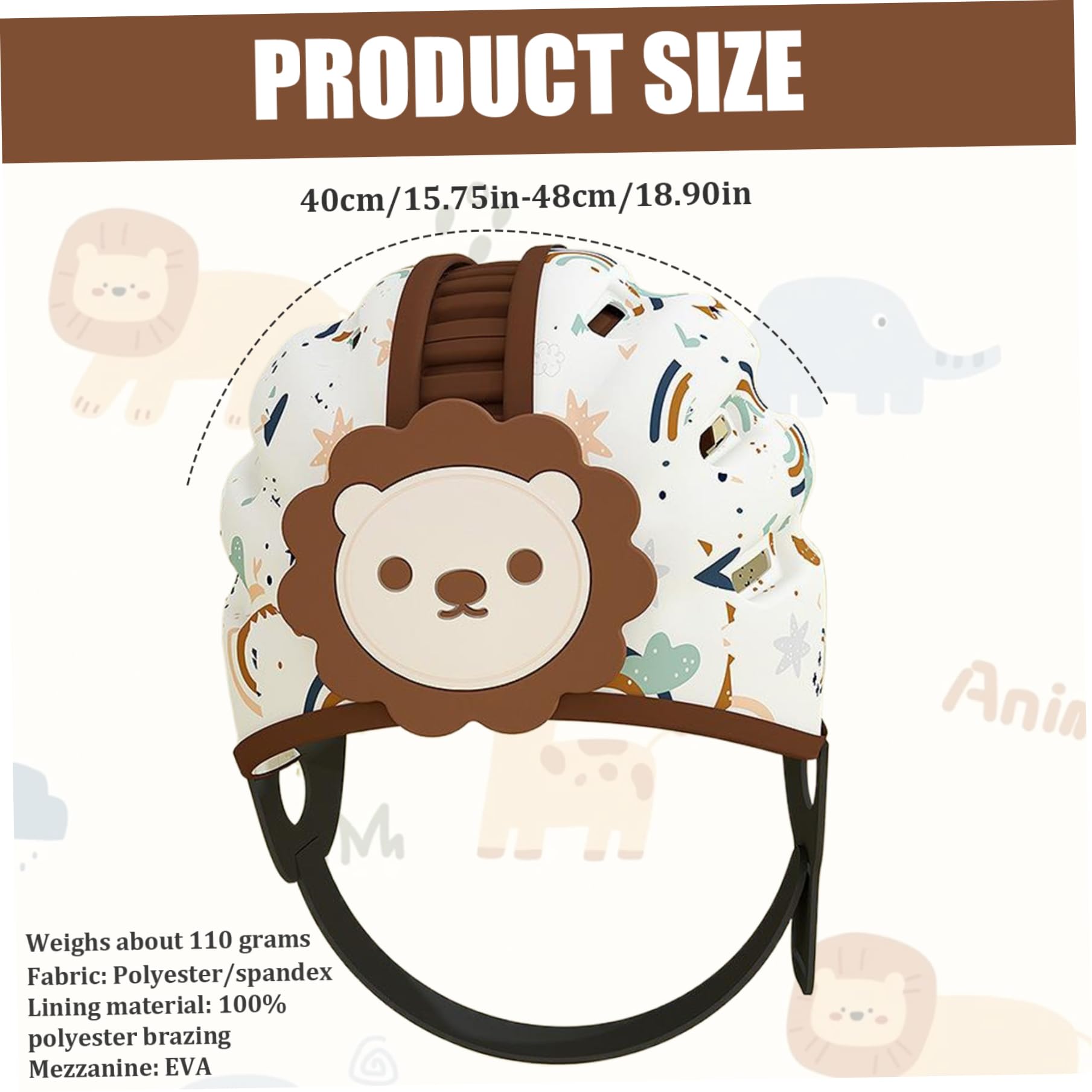Casque de bébé pour ramper sans bosses, léger, protecteur de tête pour bébé, réglable, respirant, coussin doux, casque sécurité pour tout-petits 6 à 24 mois.