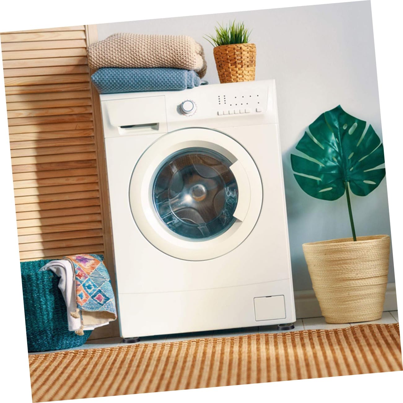 NULYLU Rubber Washing Machine Pads 8 Pack Anti Slip Anti Vibration Feet Damper for Home Appliances