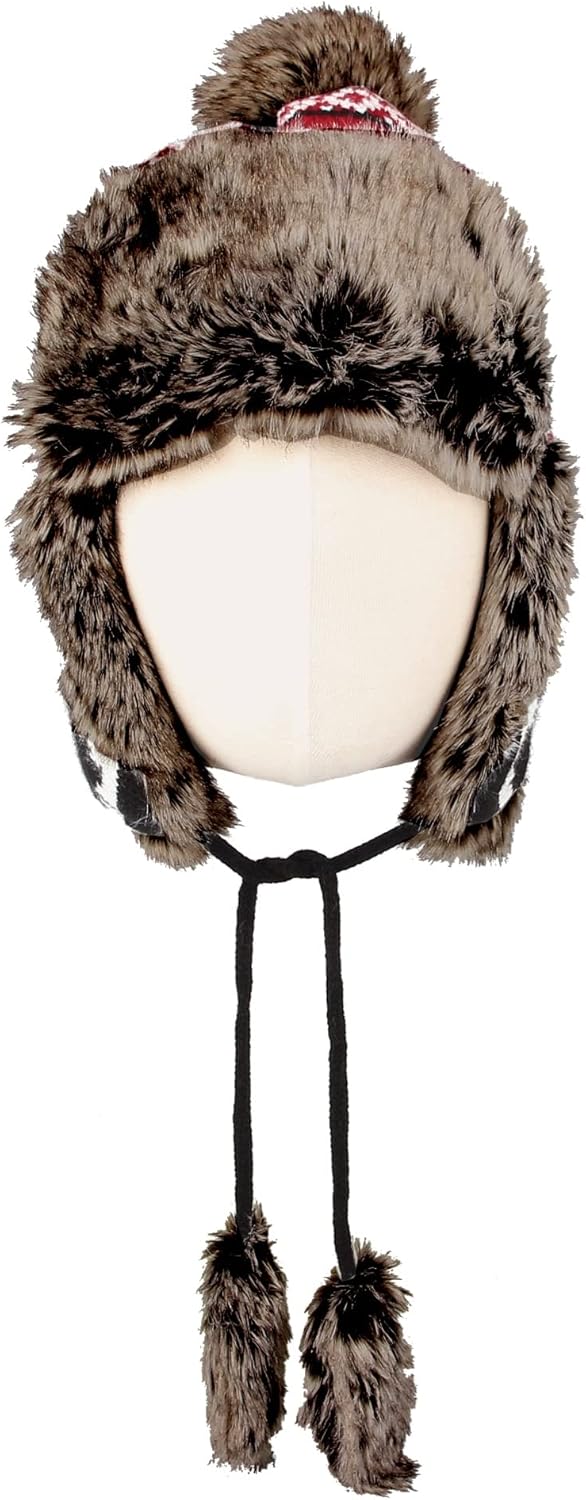 WITHMOONS Fleece Maple Fair Isle Knit Beanie Hat Earflaps Cap FZ70021 - Image 2