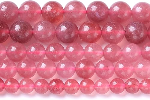 Vista 246 de 38 cuentas de cristal de cuarzo rosa brasileño de piedra natural de 0.394 pulgadas para hacer joyas y pulseras Cuarzo rosa de Brasil