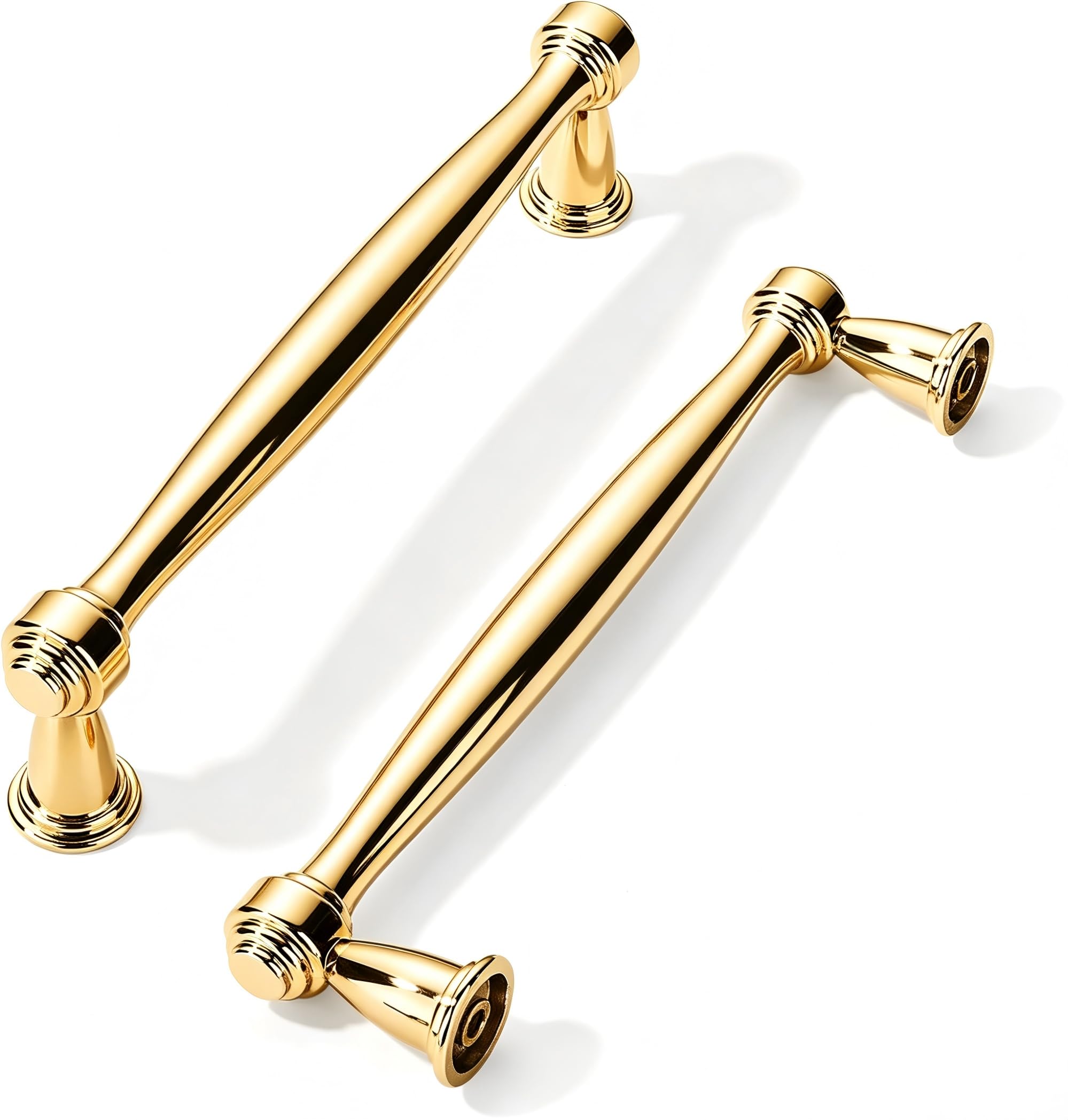 KHTUMEWARE-80212 Polished Gold Cabinet Pulls CTC 4 in (102 mm) 10-Pack