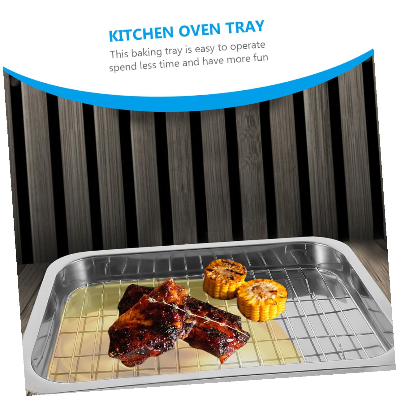TOYANDONA Bandeja de Hornear Rectangular Acero Inoxidable con Rejilla Práctica para Horno Menaje Cocina y Repostería