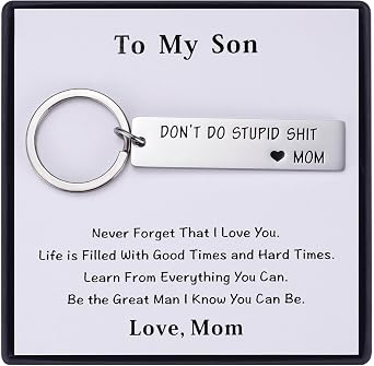 Dont Do Stupid Keychain Gifts for Teen Daughter Son from Mom Dad, Graduation New Driver First Car Reminder Gift