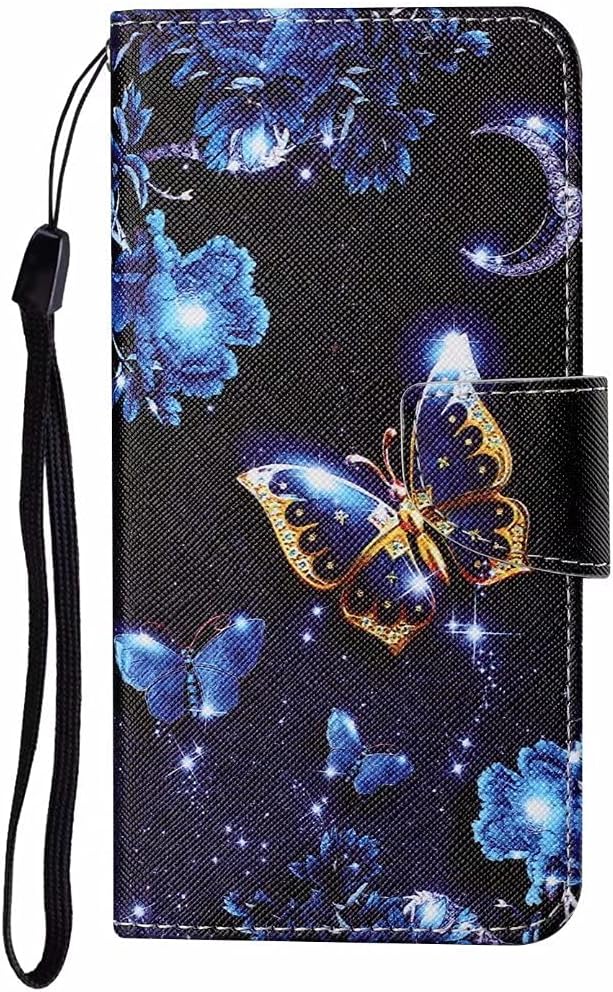 GelusukiPhone Xs Max Case,iPhone Xs Max Phone Case,Shockproof Wallet Case Slim PU Leather with Magnetic Stand Card Slots Soft TPU Bumper Protective Flip Cover for iPhone Xs Max-Moon Butterfly