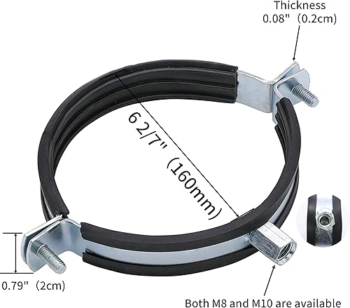 Miniatura 9 de 5 piezas de soporte de tubo de anillo dividido, resistente, ajustable, abrazadera de montaje en pared, soporte de tubería, identificación de 3
