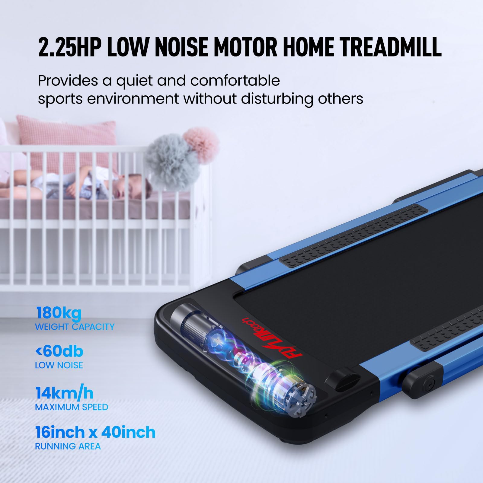 Amazon.co.jp: FLYLINKTECH 2 in 1 Foldable Treadmill 2.25HP Under 
