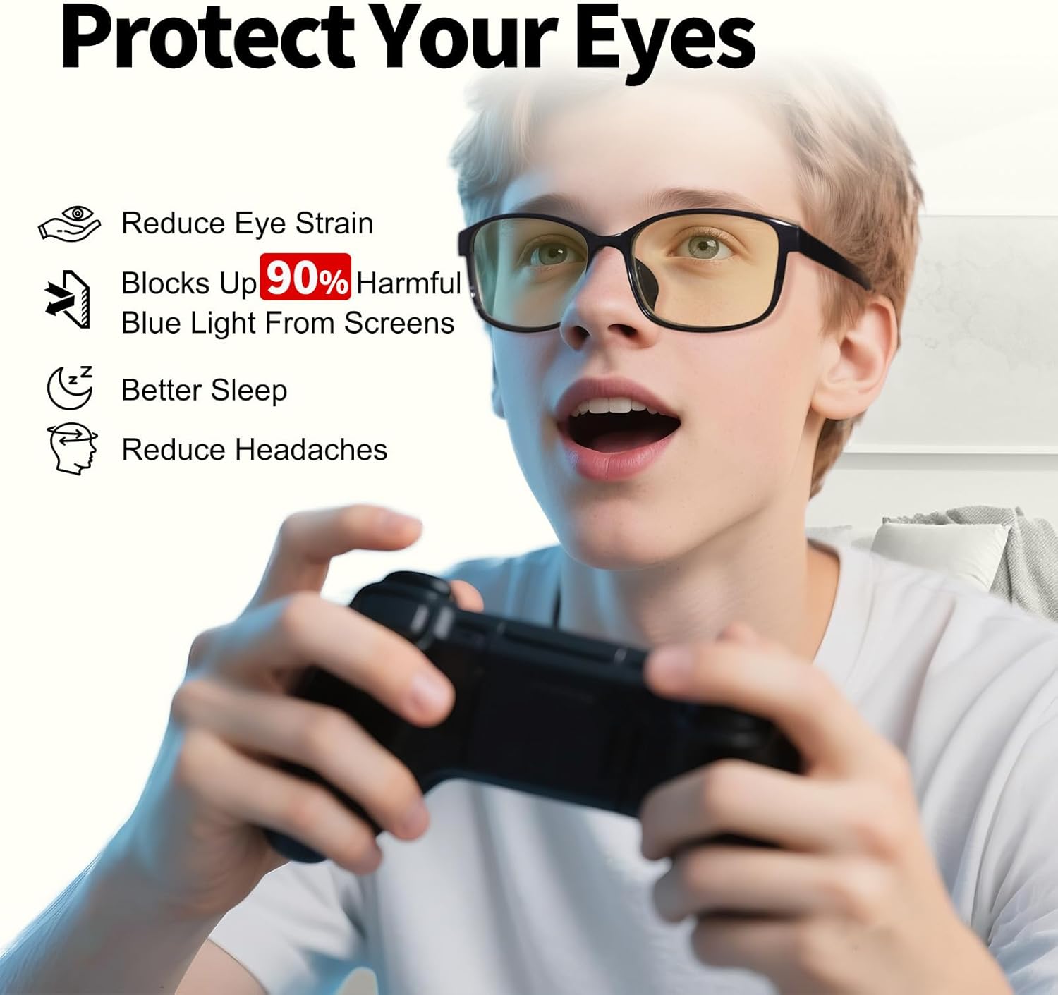 Blue Light Blocking Glasses, HD Vision Blue Light Filter Glasses, Anti Eye Fatigue for Gamers and Office Workers, Experience Comfort for Computers, Smartphones, and TVs - Image 2
