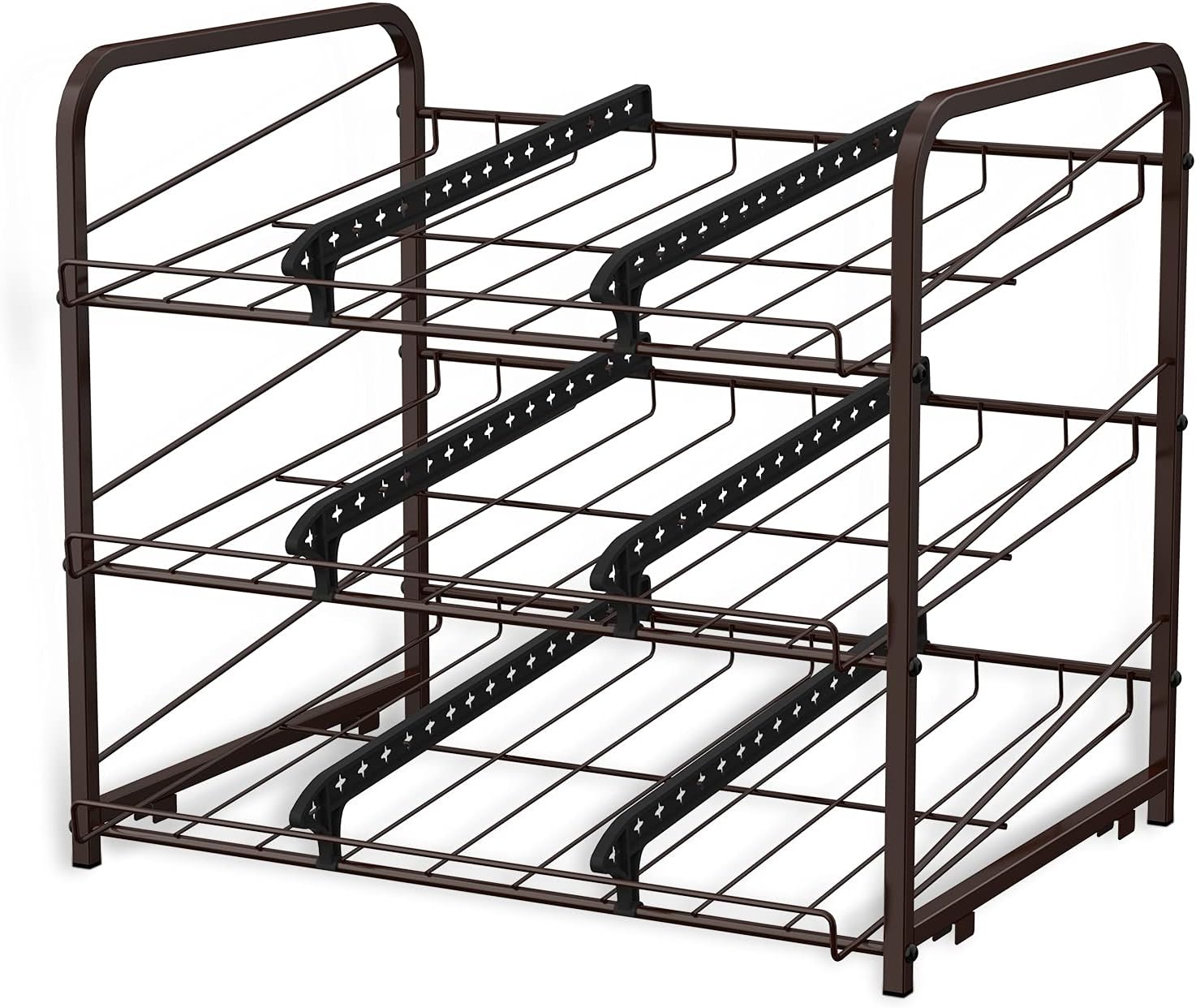 MOOACE Stackable Can Rack Organizer, Storage for 36 Cans, 3 Tier Can Storage Dispenser Rack Holder for Kitchen Cabinet Pantry Countertop, Bronze