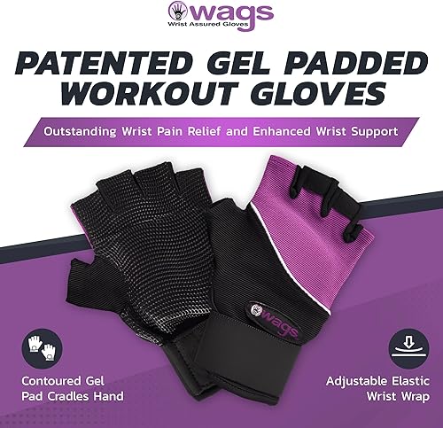 Miniatura 2 de Guantes de soporte de muñeca con almohadilla de gel ergonómica patentada y muñequera para entrenamientos de mujeres y hombres
