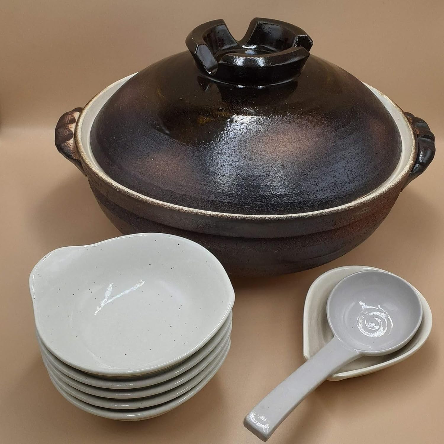 源右衛門 古伊万里 丼 小どん どんぶり 蓋付き 牡丹 染錦 染付 5客 木箱