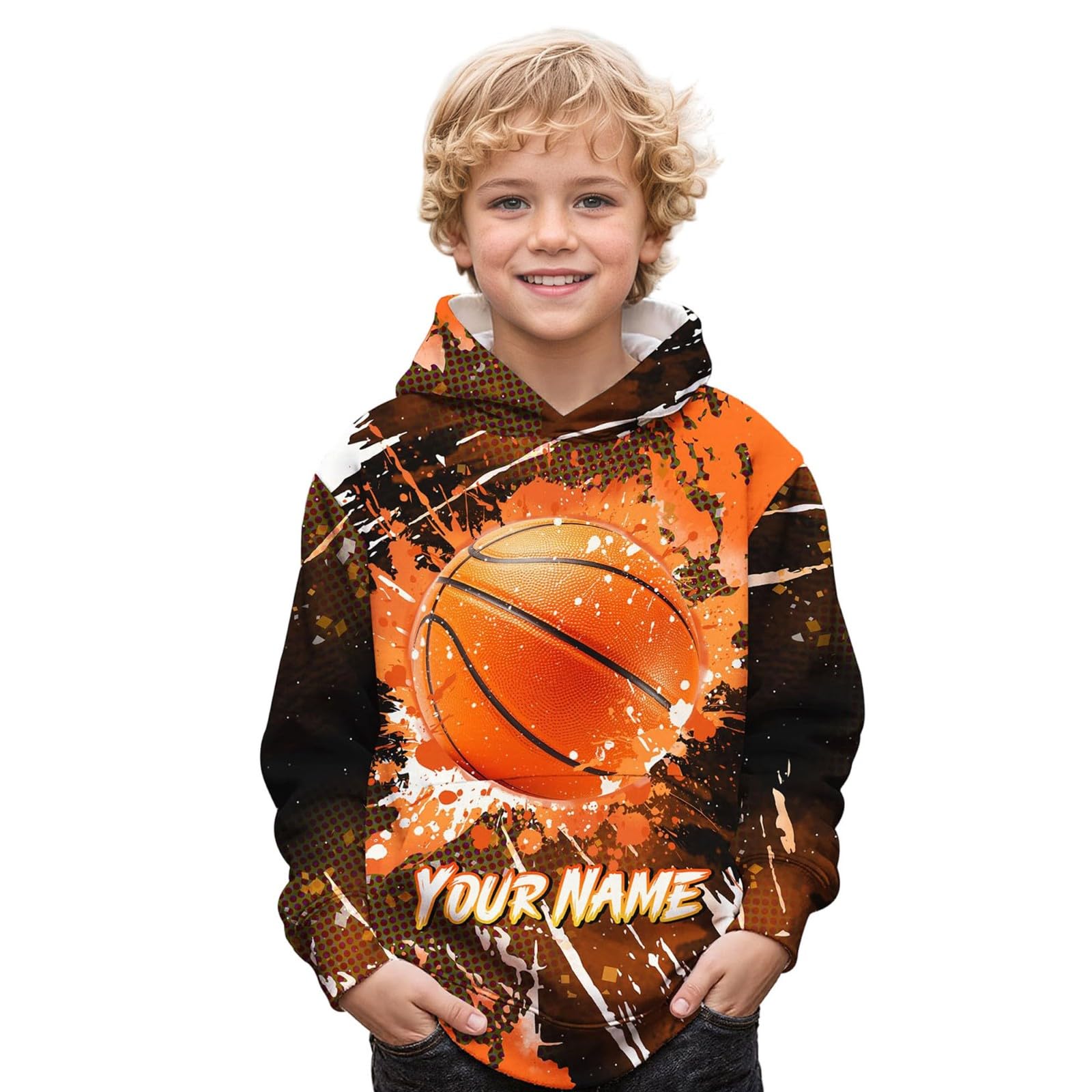 Sweat à capuche pour enfants et adolescents pull chaud graphique WWricotta - 7