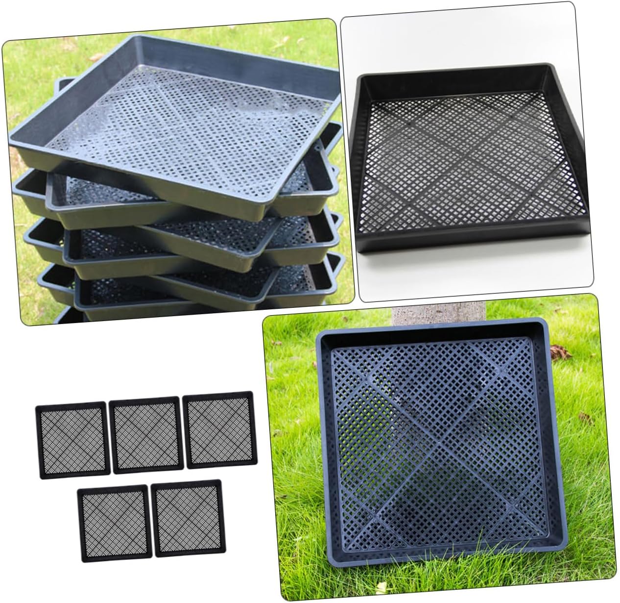 5Pcs Plant Germination Trays Reusable Seed Starter Trays for Gardening Black Durable Growing Containers for Vegetables Succulents