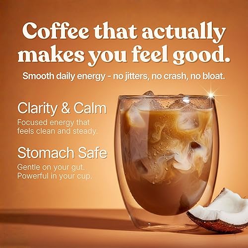 Miniatura 3 de Organic Bless Café en polvo instantáneo de hongos, mezcla orgánica de melena de león, reishi y cordyceps para obtener energía, concentración