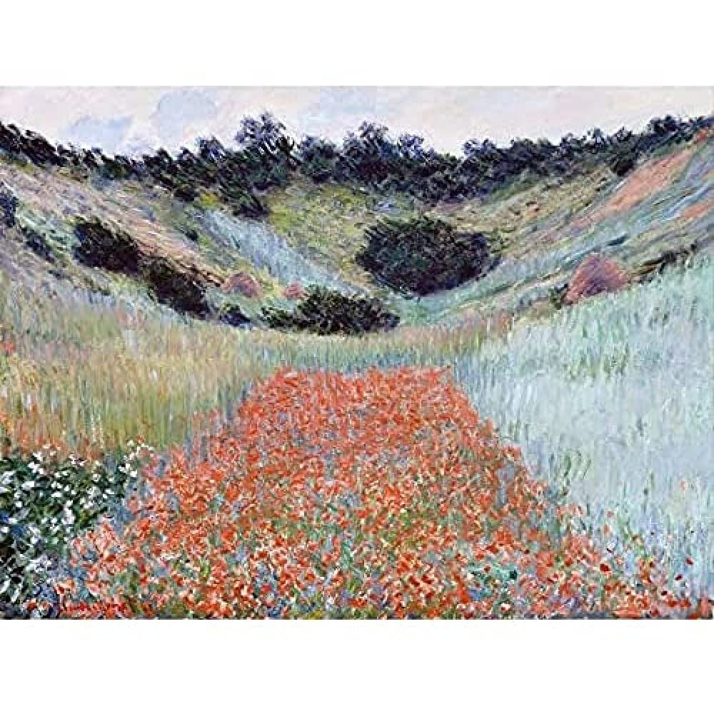 Claude Monet Poppy Field In A Hollow Near Giverny Unframed Wall Art Print Poster Home Decor Premium