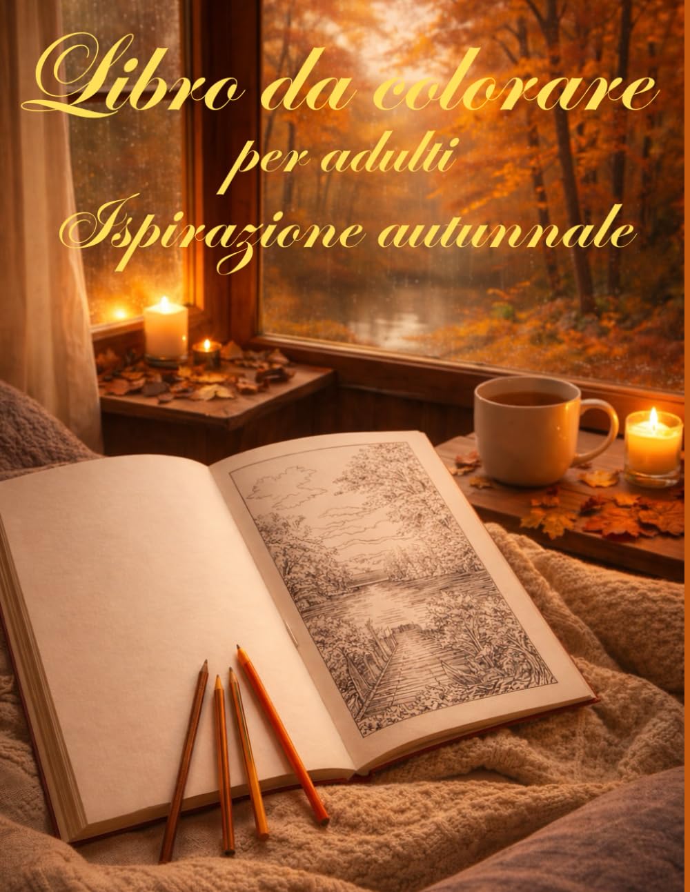 Libro da colorare per adulti - Ispirazione autunnale: 50 motivi unici | Illustrazioni line art altamente dettagliate | Perfetto per rilassarsi | ... | Animali | Foreste | Mandala | Funghi