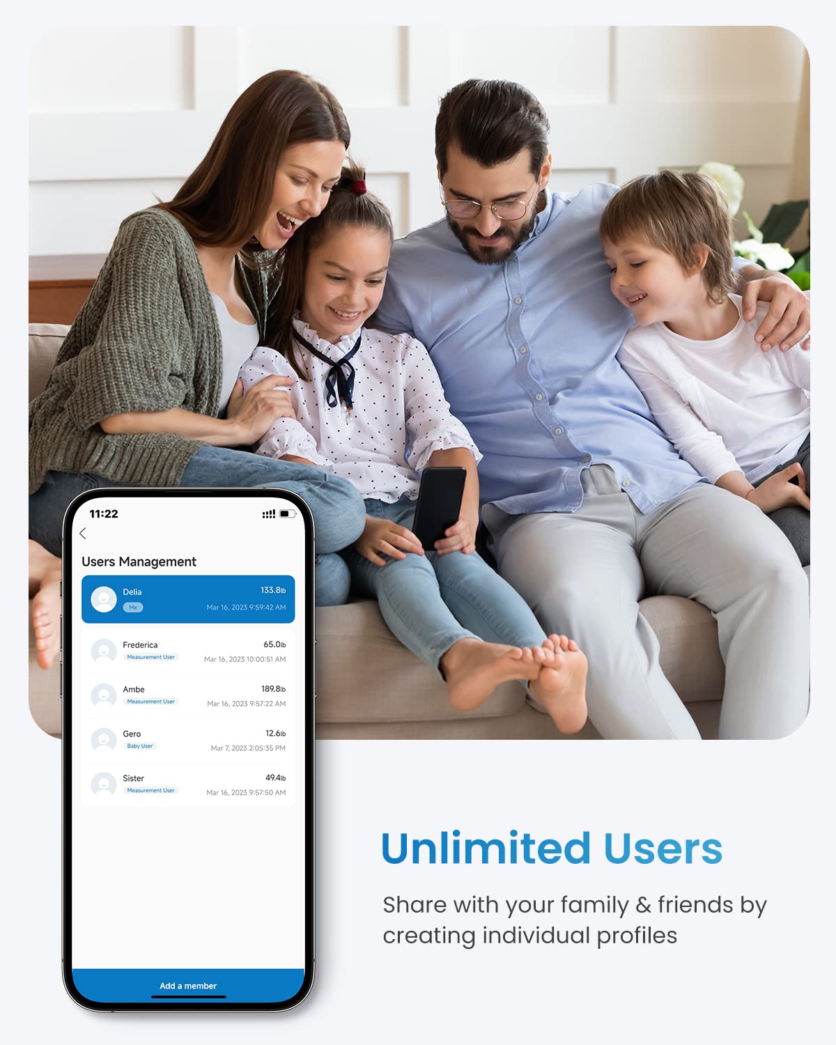 RENPHO Smart Scale and Tape Measure, Digital Bluetooth Scale with Tape Measure for Body Measuring, Weight Loss, Muscle Gain, Gift, 400lbs, Inches/c