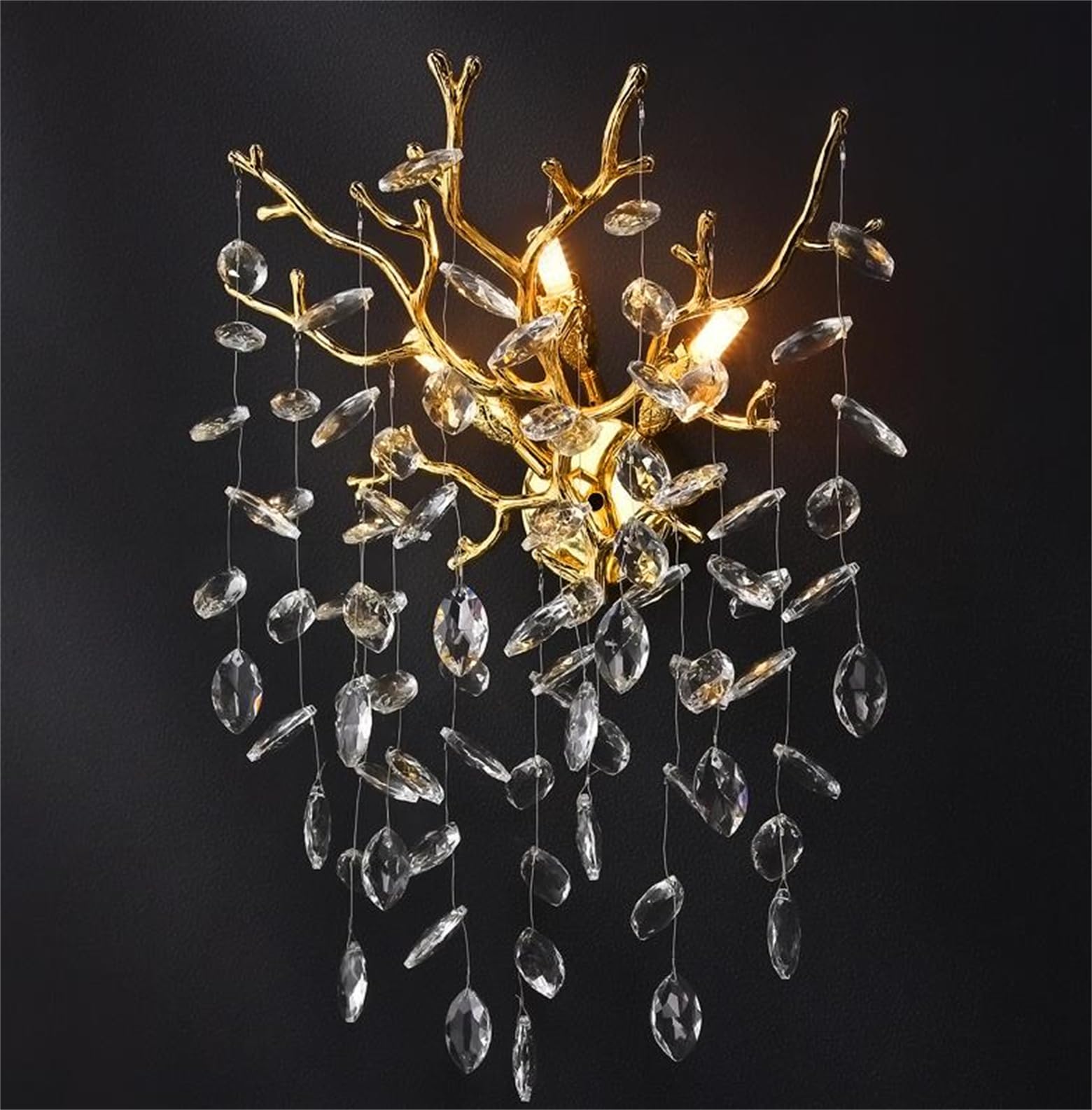MYUYEE D Crystal Wall Sconce, Tree Branches Crystal Sconces Wall Lighting, Indoor Luxury Wall Sconce For Bedroom,Living Room,Dining Room,Bathroom,Hallway