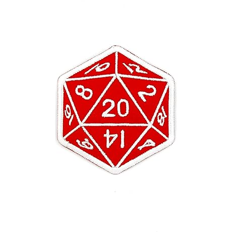 20 Sided Dice Embroidered Patch for Iron-On/Sew-On or Hook Backing - Polygon Masterwork