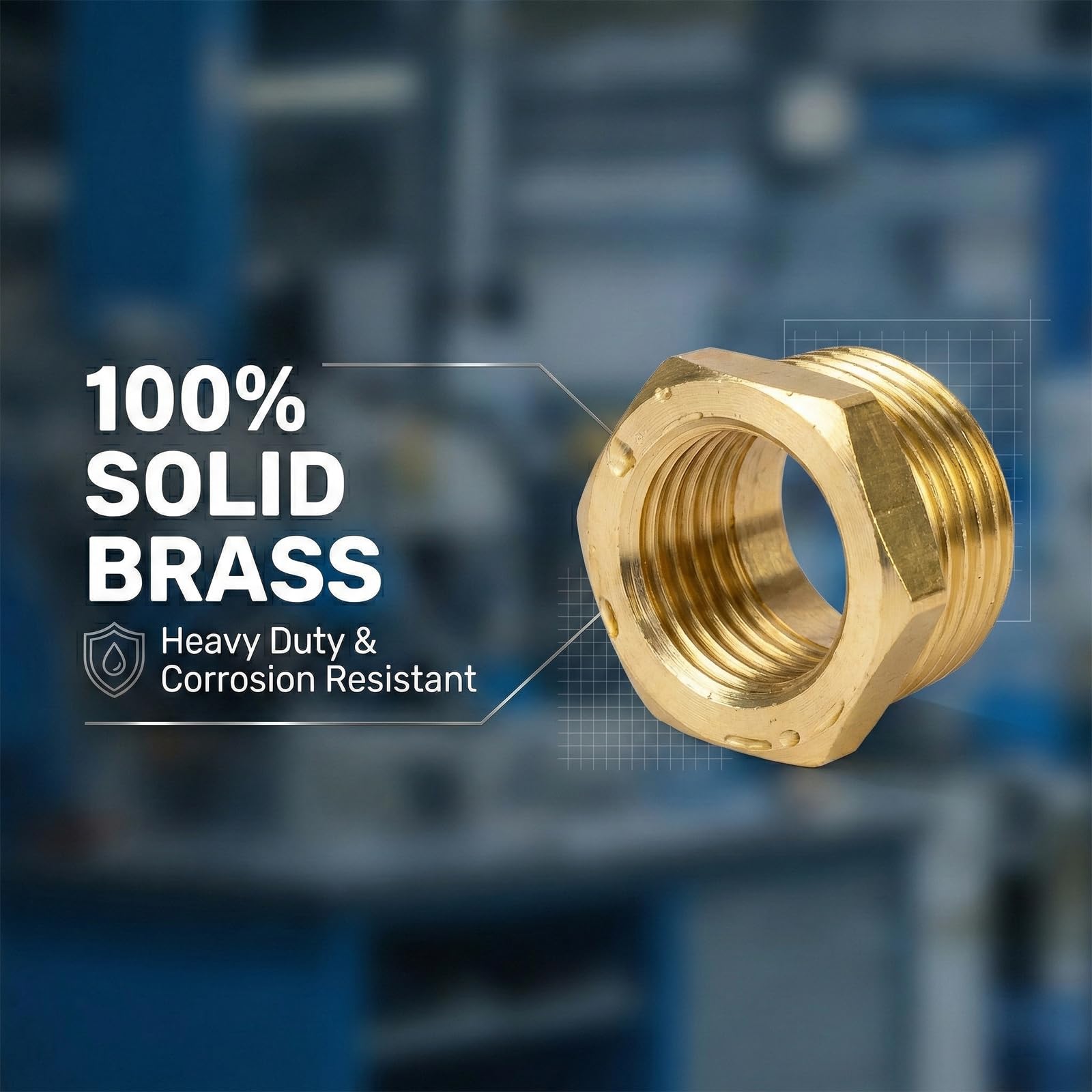 6 Pezzi Riduttore in Ottone Adattatore da 1/2 a 1/4 Pollice (AG Ø 20mm x IG Ø 12mm) Riduttore, Filettatura Maschio a Nipplo Filettato Femmina, Raccordo Filettato per Tubi dell'acqua (1/2" auf 1/4") - 4