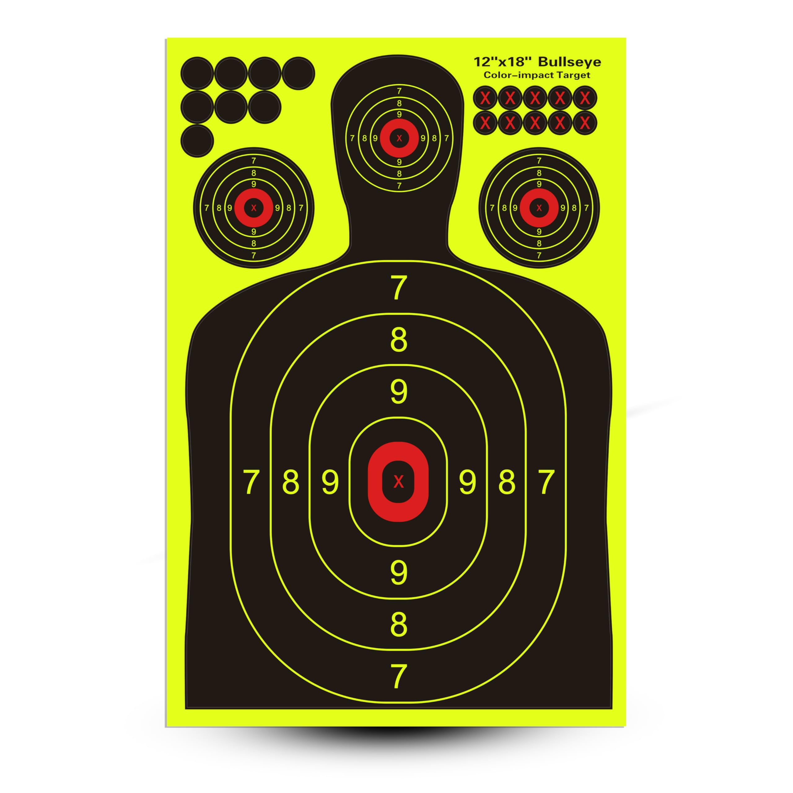 18x12 Inch Shooting Targets - Adhesive Splatter Reactive Paper - Visual Feedback for Gun, Rifle, BB Gun, Recurve Bow, Slingshot - Outdoor Sports, Gun Enthusiasts