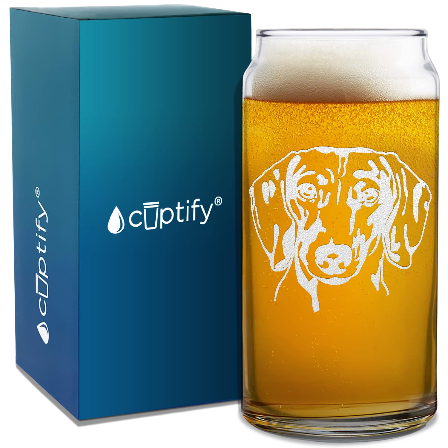 Dachshund Head Dog Pet Lover Gift 20 oz Glass Can Unique Gift Idea for Women and Men