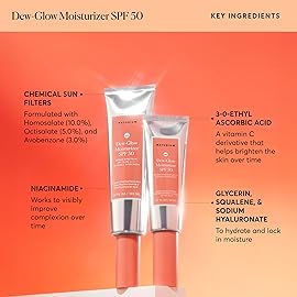 Naturium Dew-Glow Moisturizer SPF 50 PA++++ Jumbo, Daily Moisturizing Sunscreen & Face Primer, Skin Protector with Dewy Finish, 3.4 oz